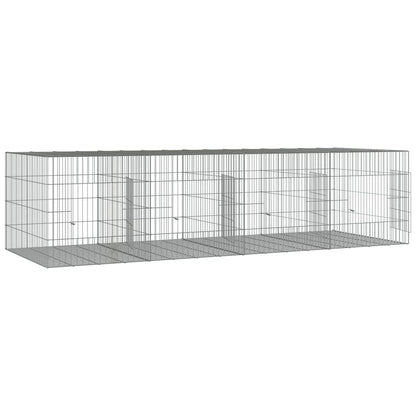 Konijnenkooi met 4 panelen 217x79x54 cm gegalvaniseerd ijzer 217 x 79 x 54 cm
