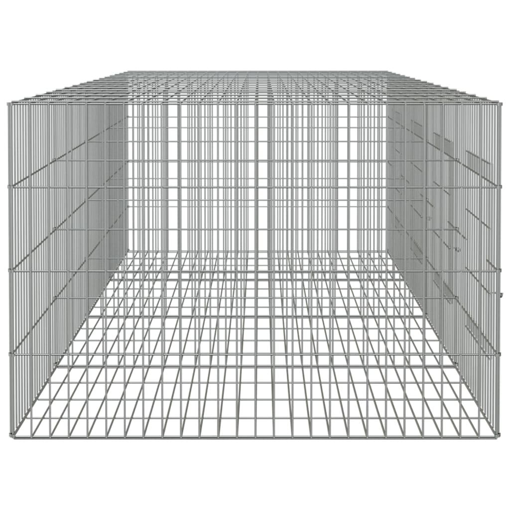Konijnenkooi met 4 panelen 217x79x54 cm gegalvaniseerd ijzer 217 x 79 x 54 cm