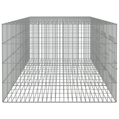 Konijnenkooi met 4 panelen 217x79x54 cm gegalvaniseerd ijzer 217 x 79 x 54 cm