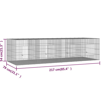 Konijnenkooi met 4 panelen 217x79x54 cm gegalvaniseerd ijzer 217 x 79 x 54 cm