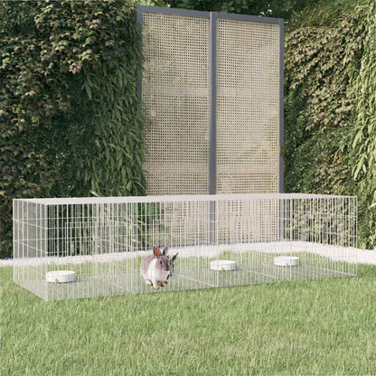 Konijnenkooi met 4 panelen 217x79x54 cm gegalvaniseerd ijzer 217 x 79 x 54 cm