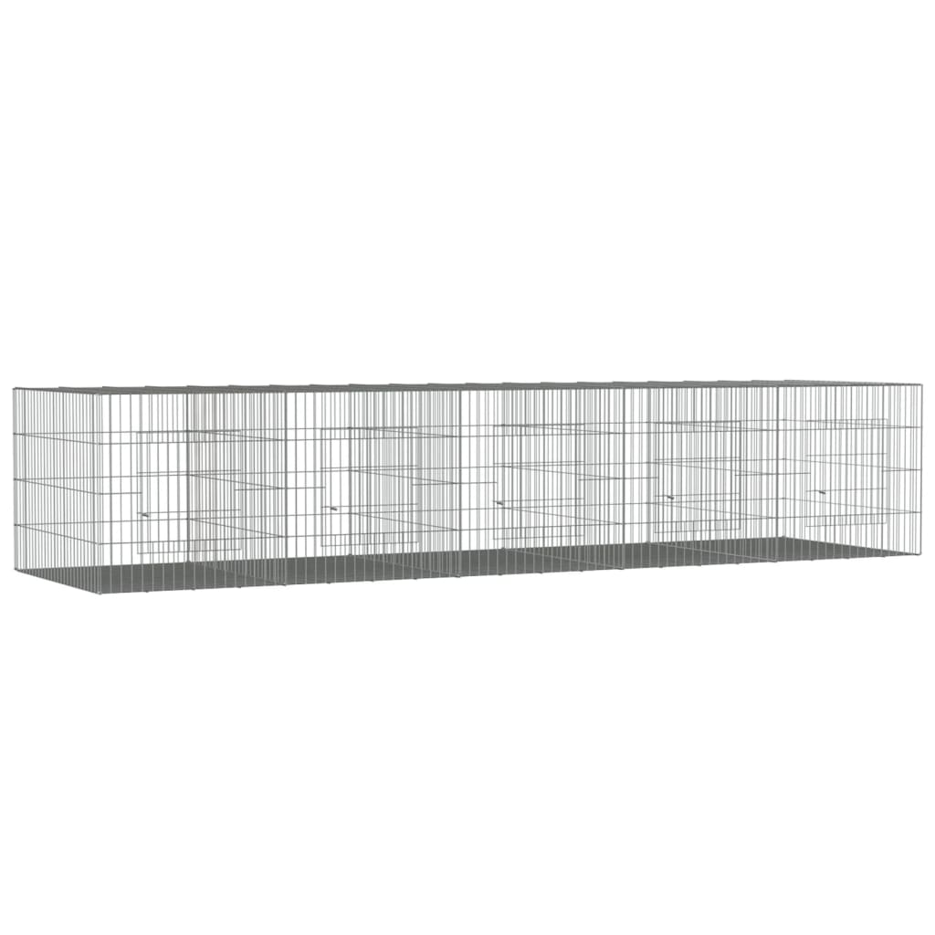 Konijnenkooi met 5 panelen 273x79x54 cm gegalvaniseerd ijzer 273 x 79 x 54 cm