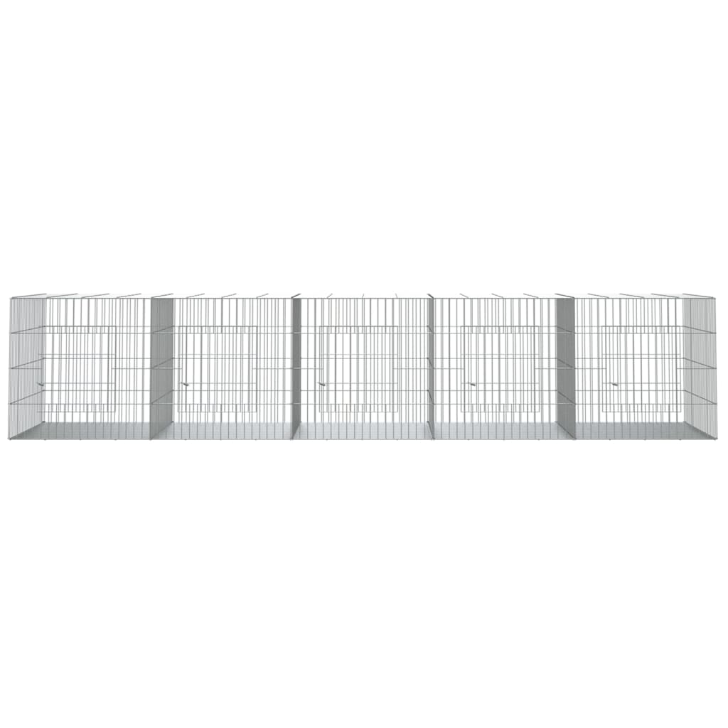 Konijnenkooi met 5 panelen 273x79x54 cm gegalvaniseerd ijzer 273 x 79 x 54 cm