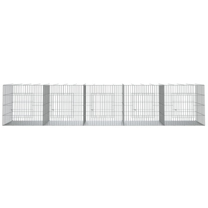 Konijnenkooi met 5 panelen 273x79x54 cm gegalvaniseerd ijzer 273 x 79 x 54 cm