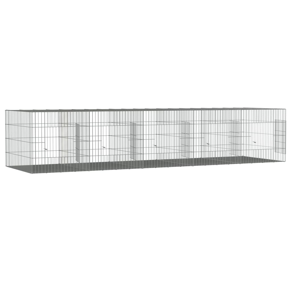 Konijnenkooi met 5 panelen 273x79x54 cm gegalvaniseerd ijzer 273 x 79 x 54 cm