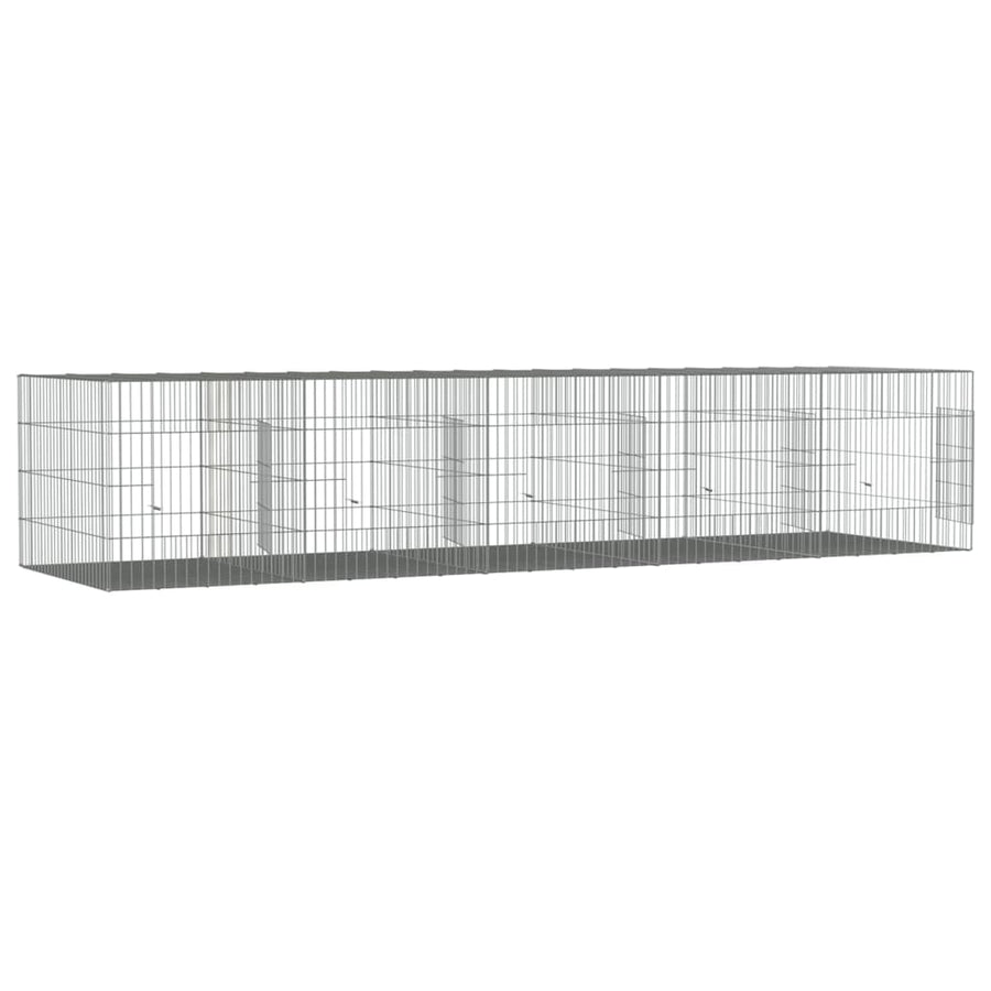 Konijnenkooi met 5 panelen 273x79x54 cm gegalvaniseerd ijzer 273 x 79 x 54 cm