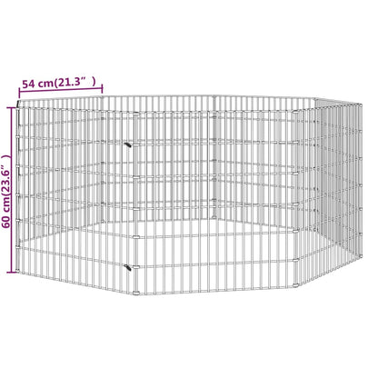 Konijnenkooi met 8 panelen 54x60 cm gegalvaniseerd ijzer 54 x 60 cm 8 panelen