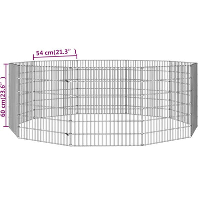 Konijnenkooi met 10 panelen 54x60 cm gegalvaniseerd ijzer 54 x 60 cm 10 panelen