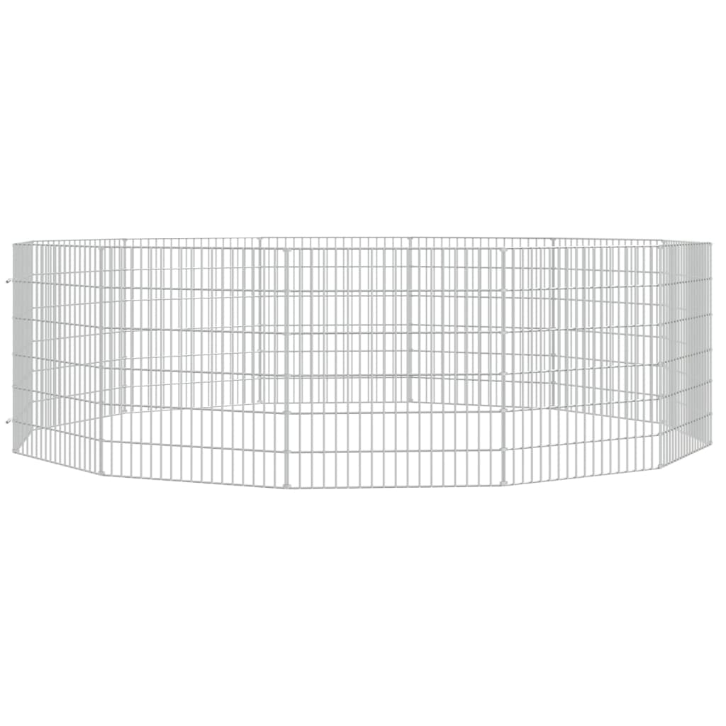 Konijnenkooi met 12 panelen 54x60 cm gegalvaniseerd ijzer 54 x 60 cm 12 panelen
