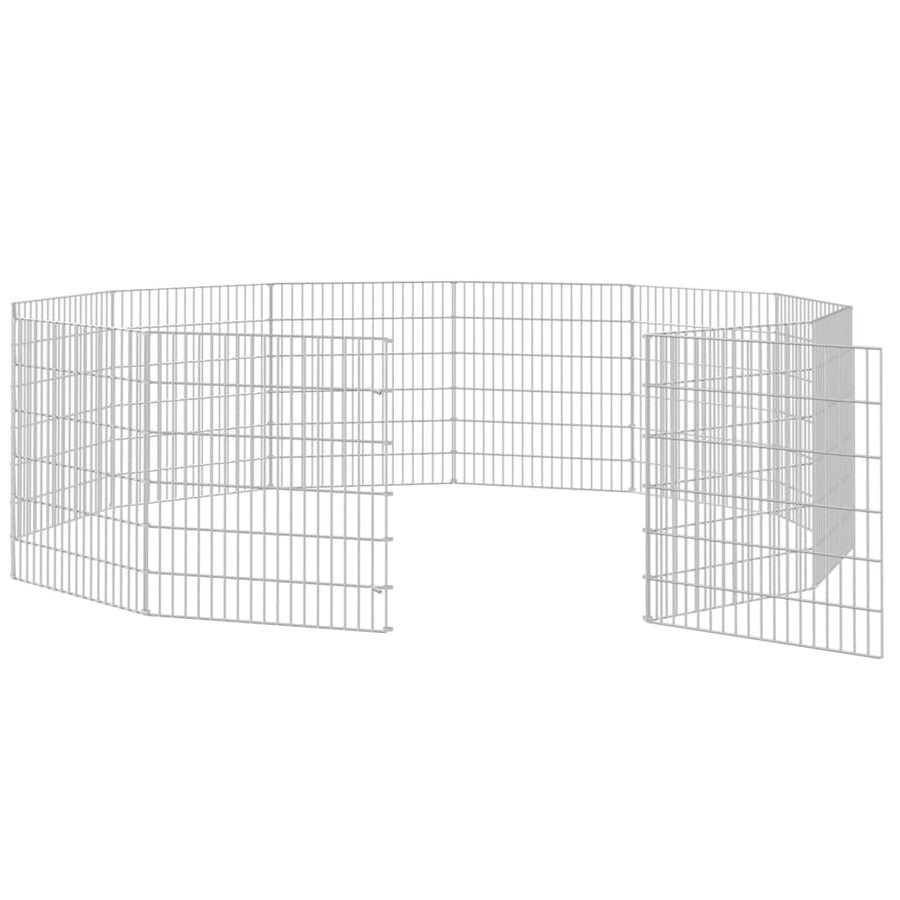 Konijnenkooi met 12 panelen 54x60 cm gegalvaniseerd ijzer 54 x 60 cm 12 panelen