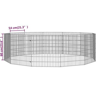 Konijnenkooi met 12 panelen 54x60 cm gegalvaniseerd ijzer 54 x 60 cm 12 panelen