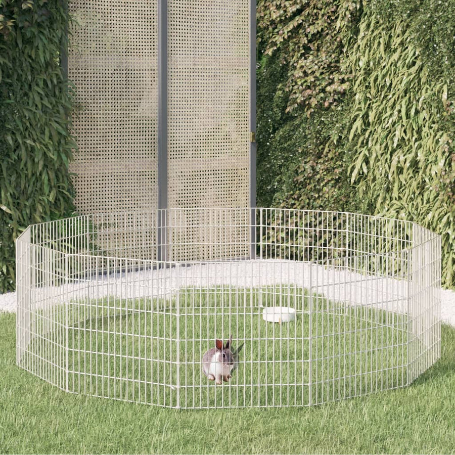 Konijnenkooi met 12 panelen 54x60 cm gegalvaniseerd ijzer 54 x 60 cm 12 panelen