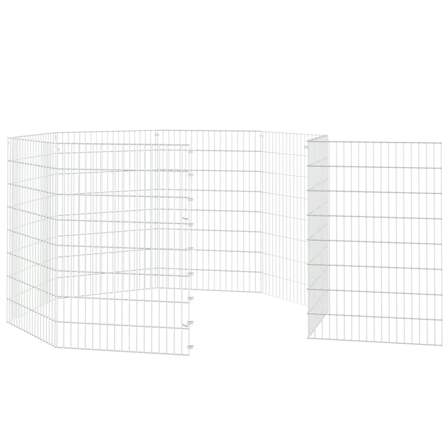 Konijnenkooi met 8 panelen 54x80 cm gegalvaniseerd ijzer 54 x 80 cm 8 panelen