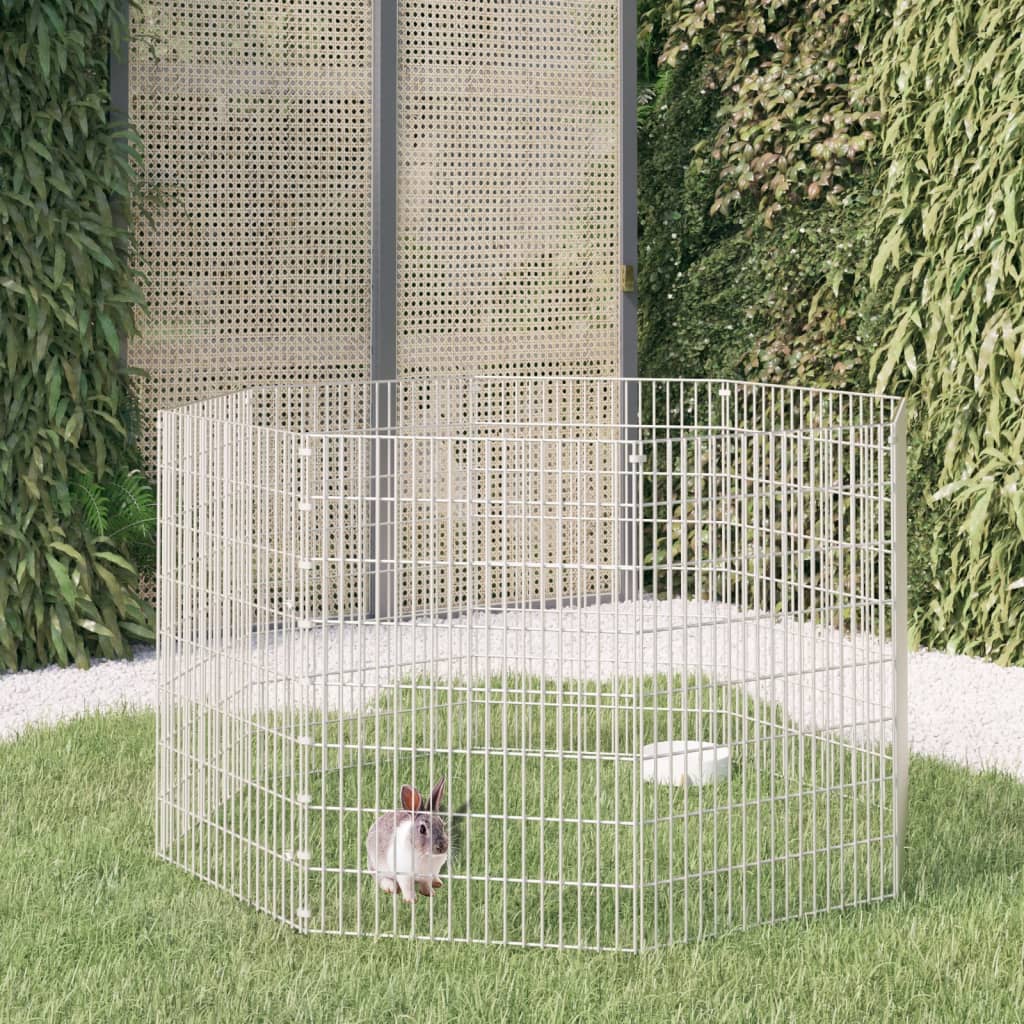 Konijnenkooi met 8 panelen 54x80 cm gegalvaniseerd ijzer 54 x 80 cm 8 panelen