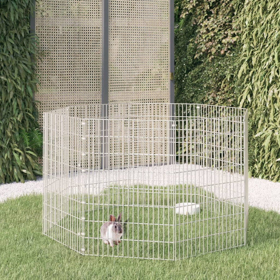 Konijnenkooi met 8 panelen 54x80 cm gegalvaniseerd ijzer 54 x 80 cm 8 panelen