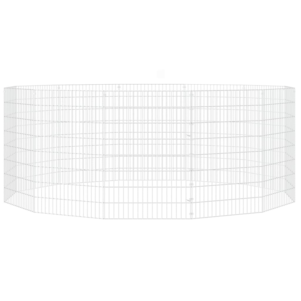 Konijnenkooi met 12 panelen 54x80 cm gegalvaniseerd ijzer 54 x 80 cm 12 panelen