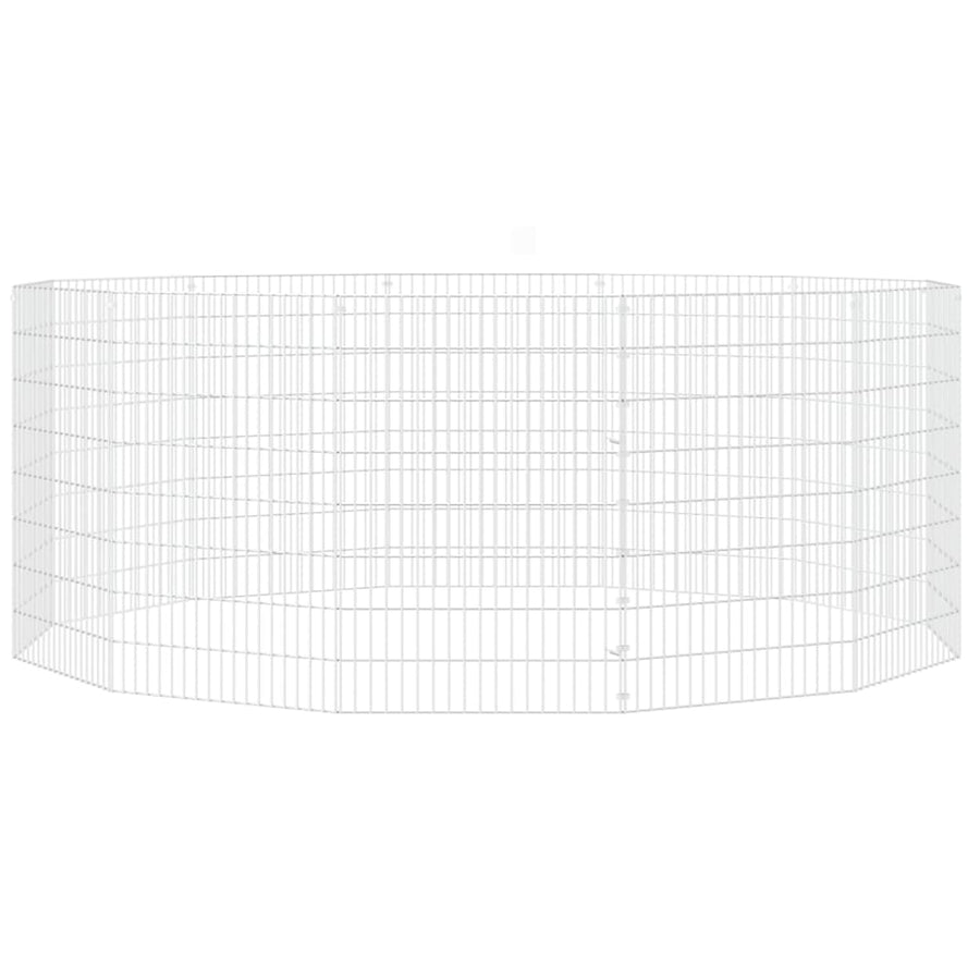 Konijnenkooi met 12 panelen 54x80 cm gegalvaniseerd ijzer 54 x 80 cm 12 panelen