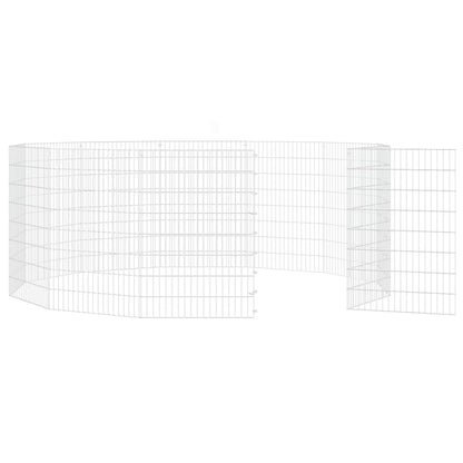Konijnenkooi met 12 panelen 54x80 cm gegalvaniseerd ijzer 54 x 80 cm 12 panelen