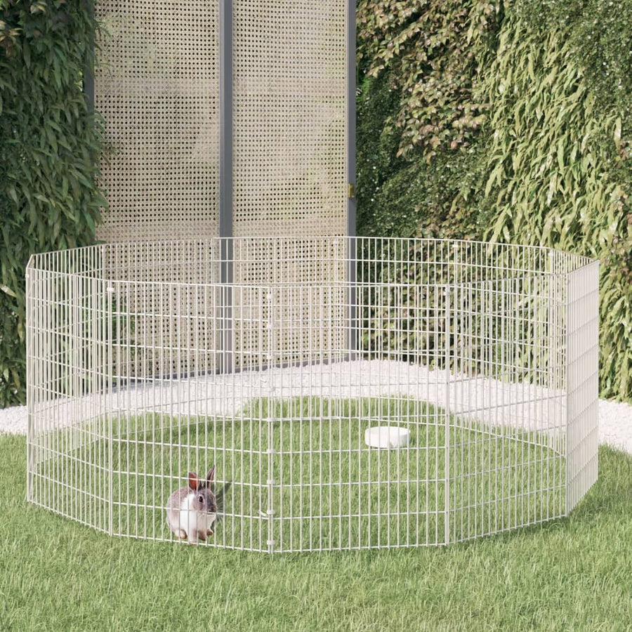 Konijnenkooi met 12 panelen 54x80 cm gegalvaniseerd ijzer 54 x 80 cm 12 panelen