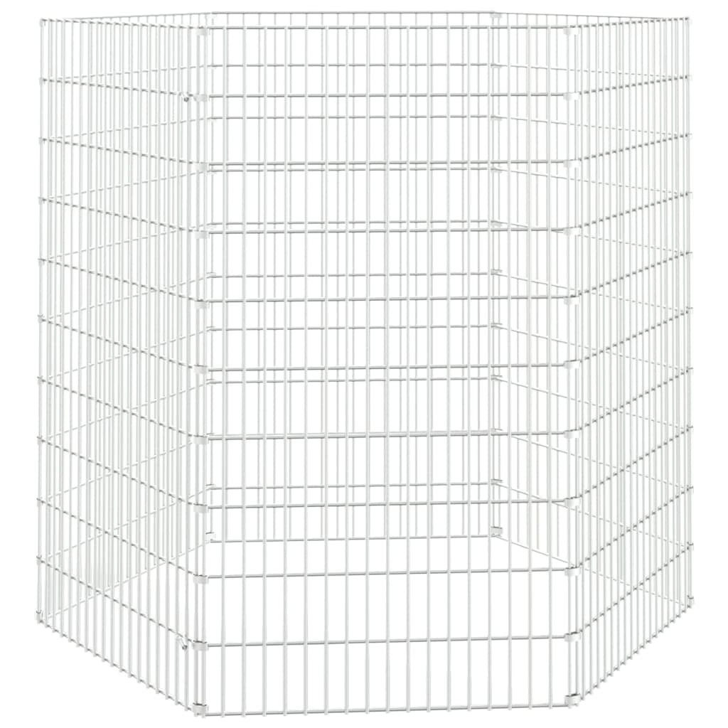 Konijnenkooi met 6 panelen 54x100 cm gegalvaniseerd ijzer 54 x 100 cm 6 panelen
