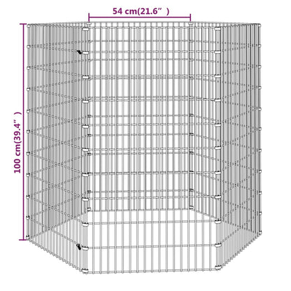 Konijnenkooi met 6 panelen 54x100 cm gegalvaniseerd ijzer 54 x 100 cm 6 panelen