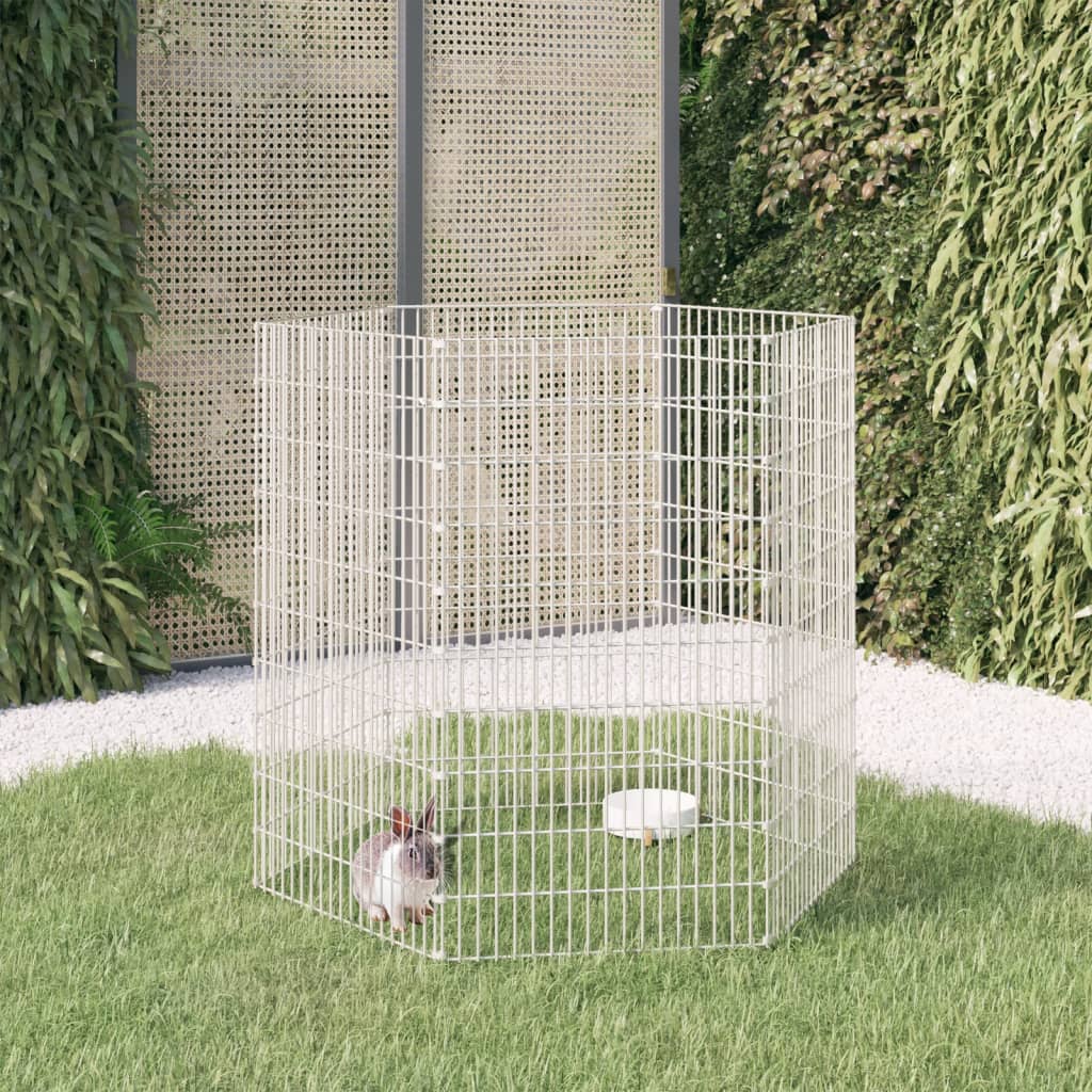 Konijnenkooi met 6 panelen 54x100 cm gegalvaniseerd ijzer 54 x 100 cm 6 panelen
