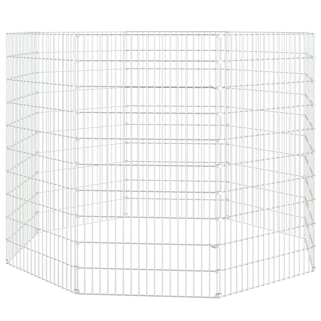 Vrije uitloop dierenverblijf 8 panelen 54x100 cm gegalvaniseerd ijzer