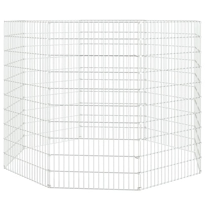 Vrije uitloop dierenverblijf 8 panelen 54x100 cm gegalvaniseerd ijzer