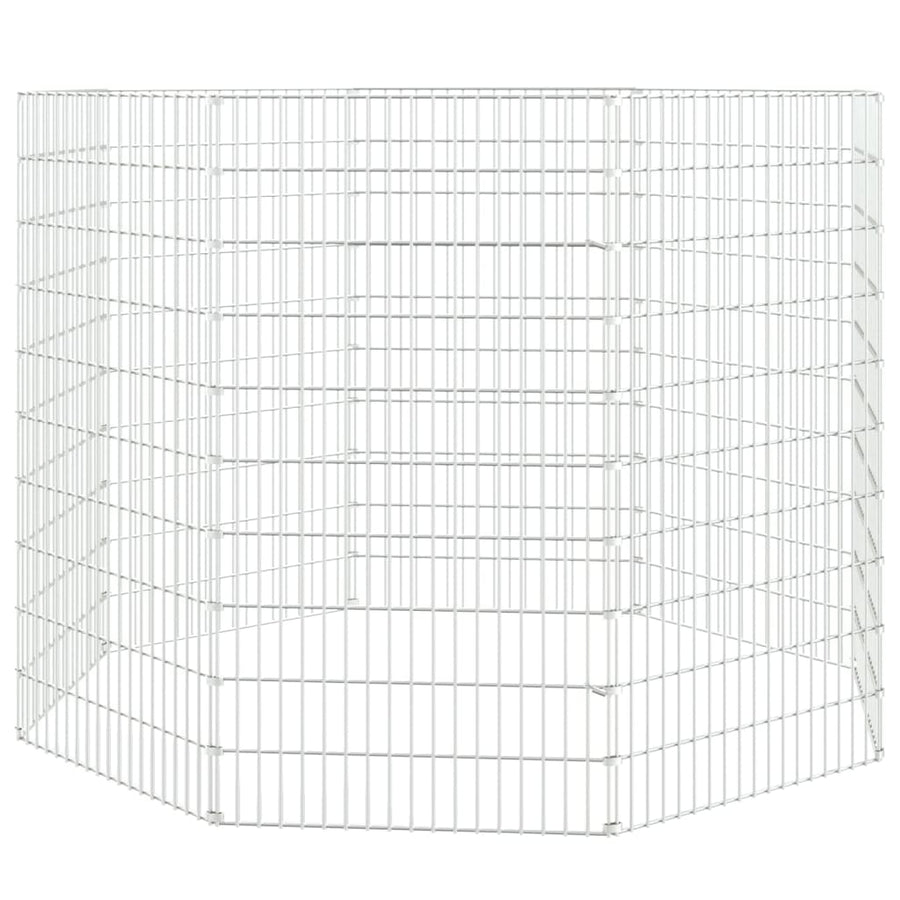 Vrije uitloop dierenverblijf 8 panelen 54x100 cm gegalvaniseerd ijzer