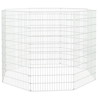 Vrije uitloop dierenverblijf 8 panelen 54x100 cm gegalvaniseerd ijzer