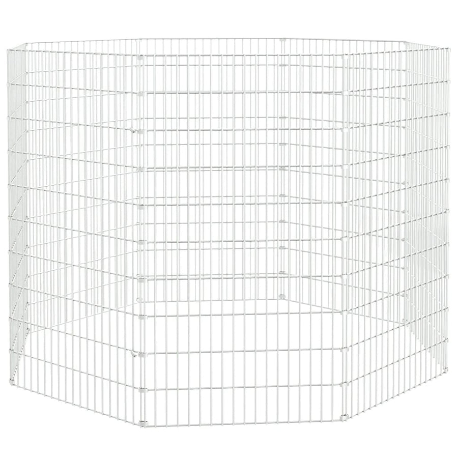 Vrije uitloop dierenverblijf 8 panelen 54x100 cm gegalvaniseerd ijzer