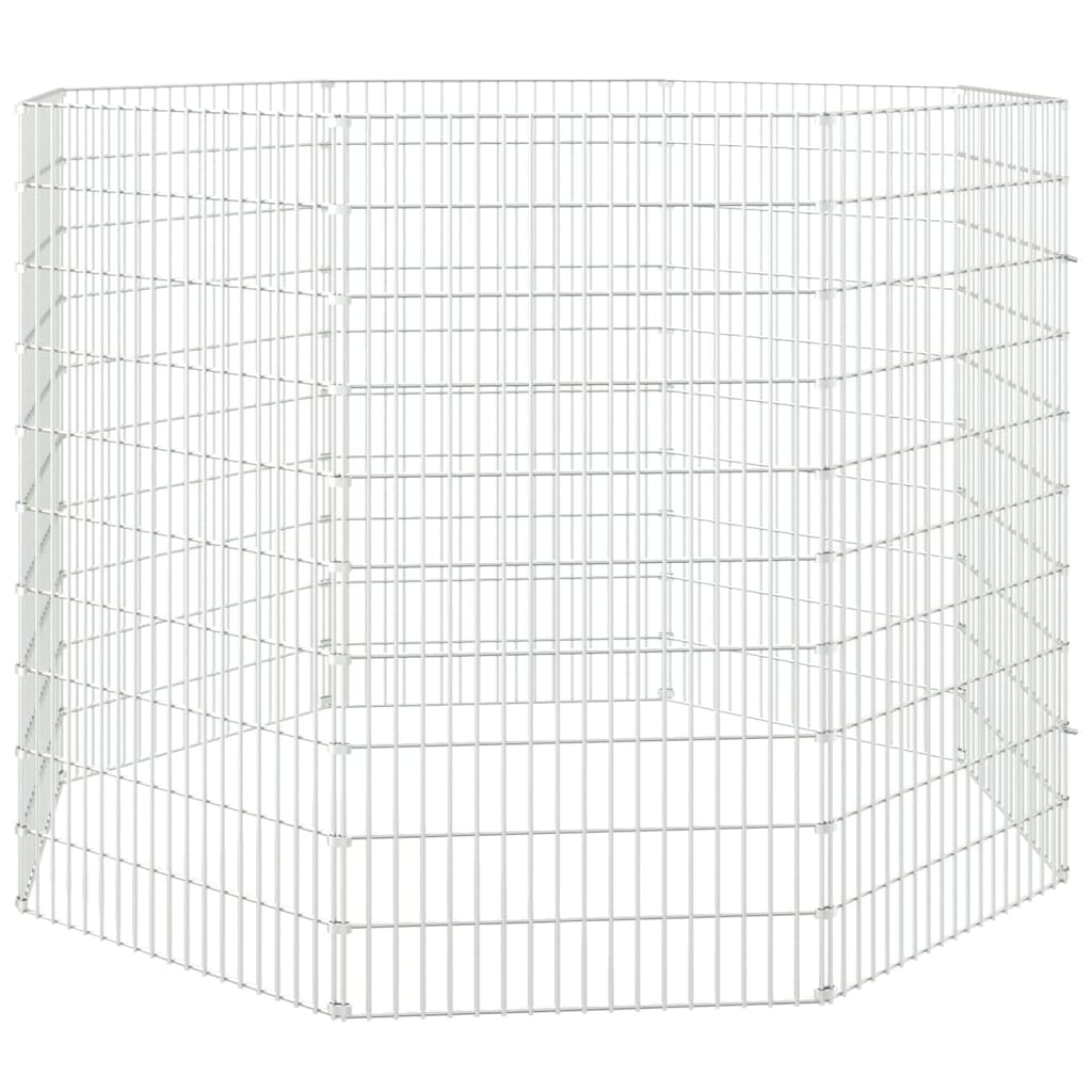 Vrije uitloop dierenverblijf 8 panelen 54x100 cm gegalvaniseerd ijzer