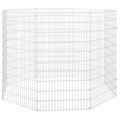 Vrije uitloop dierenverblijf 8 panelen 54x100 cm gegalvaniseerd ijzer
