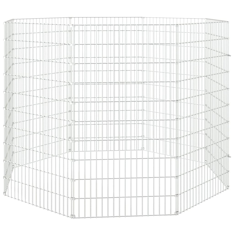 Vrije uitloop dierenverblijf 8 panelen 54x100 cm gegalvaniseerd ijzer