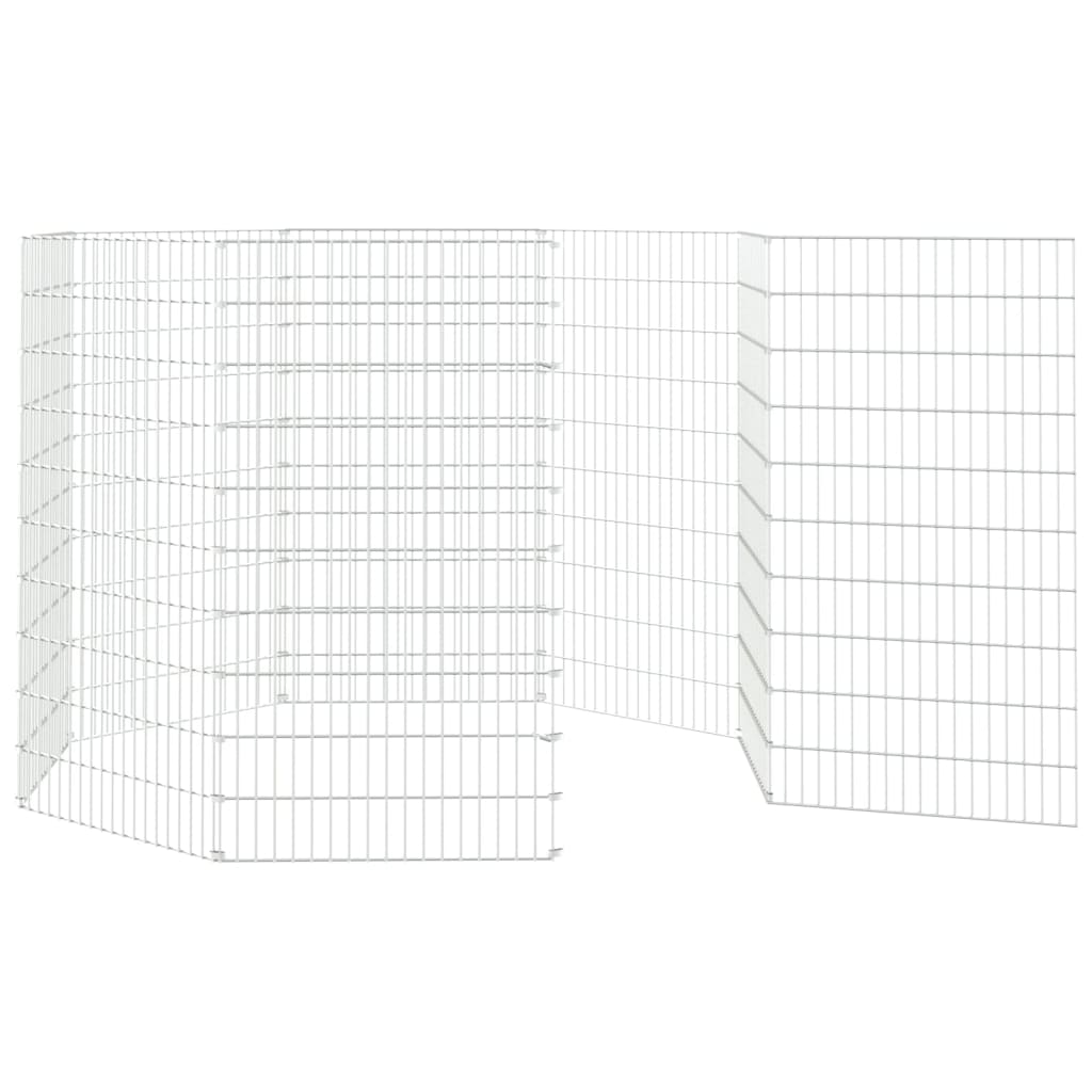 Vrije uitloop dierenverblijf 8 panelen 54x100 cm gegalvaniseerd ijzer
