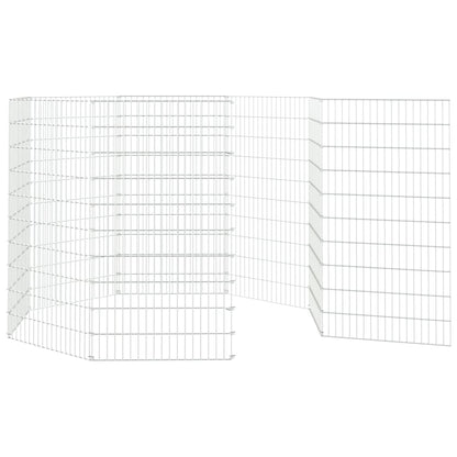 Vrije uitloop dierenverblijf 8 panelen 54x100 cm gegalvaniseerd ijzer