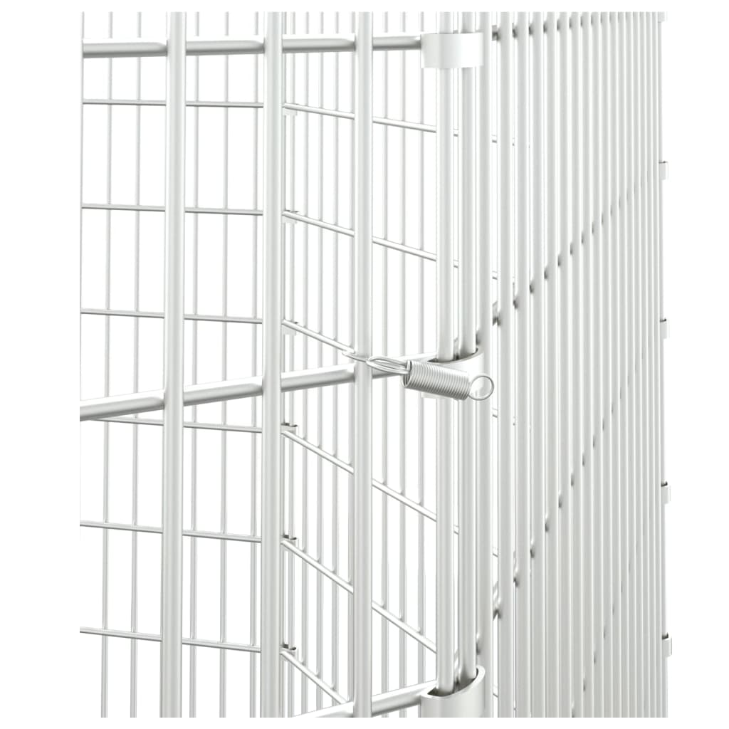 Vrije uitloop dierenverblijf 8 panelen 54x100 cm gegalvaniseerd ijzer