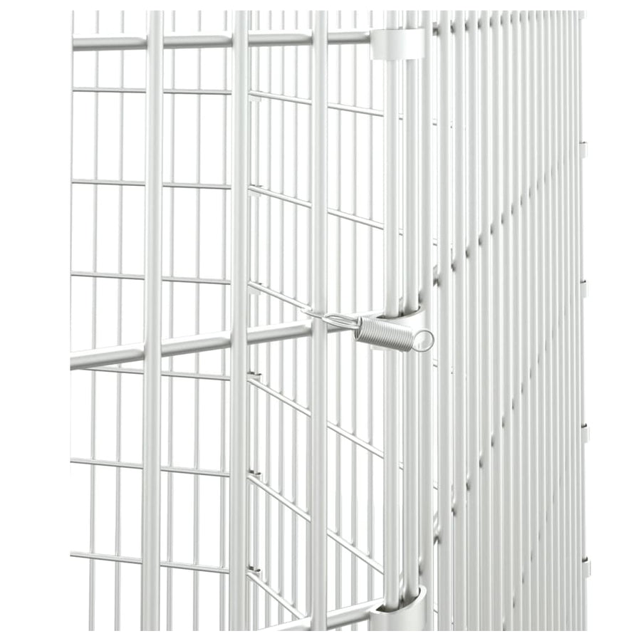 Vrije uitloop dierenverblijf 8 panelen 54x100 cm gegalvaniseerd ijzer