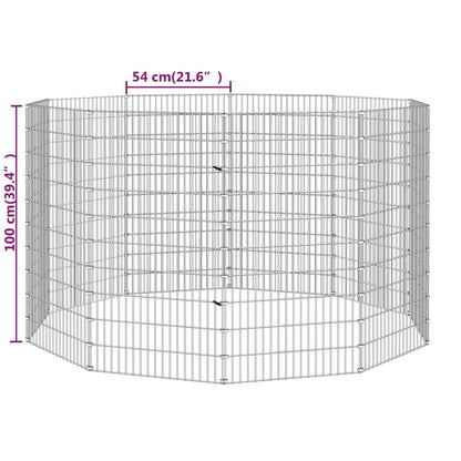 Konijnenkooi Met Gegalvaniseerd Ijzer 54 x 100 cm 10 panelen