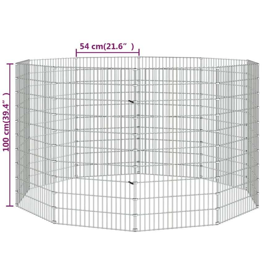 Konijnenkooi Met Gegalvaniseerd Ijzer 54 x 100 cm 10 panelen