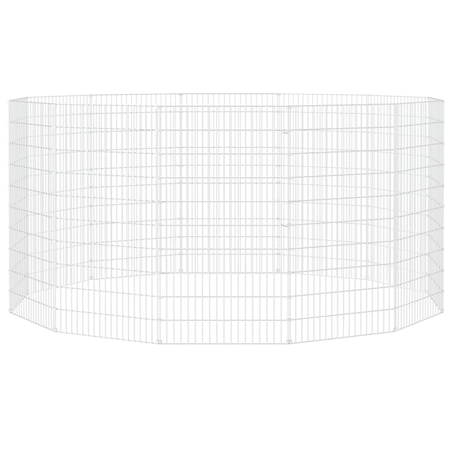 Konijnenkooi met 12 panelen 54x100 cm gegalvaniseerd ijzer 54 x 100 cm 12 panelen