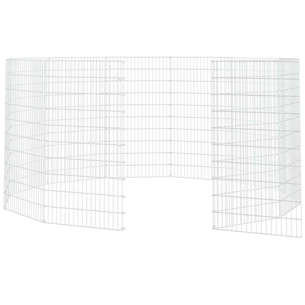 Konijnenkooi met 12 panelen 54x100 cm gegalvaniseerd ijzer 54 x 100 cm 12 panelen