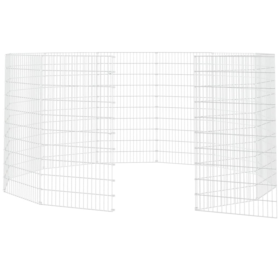 Konijnenkooi met 12 panelen 54x100 cm gegalvaniseerd ijzer 54 x 100 cm 12 panelen