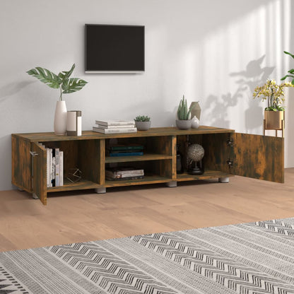 Tv-meubel 140x40x35 cm bewerkt hout gerookt eikenkleurig