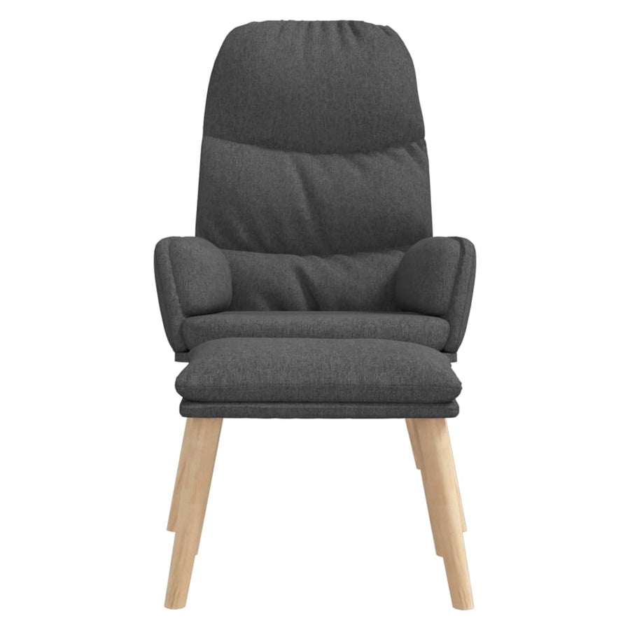 Relaxstoel Met Voetenbank Stof Donkergrijs