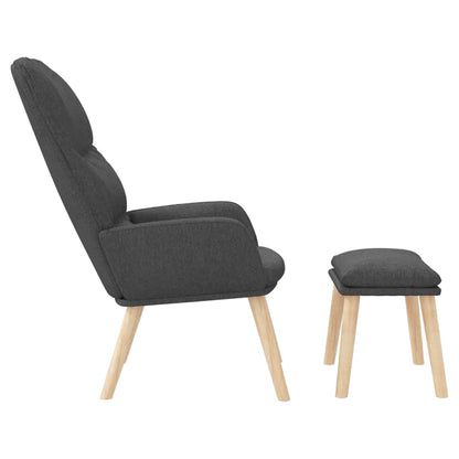 Relaxstoel Met Voetenbank Stof Donkergrijs