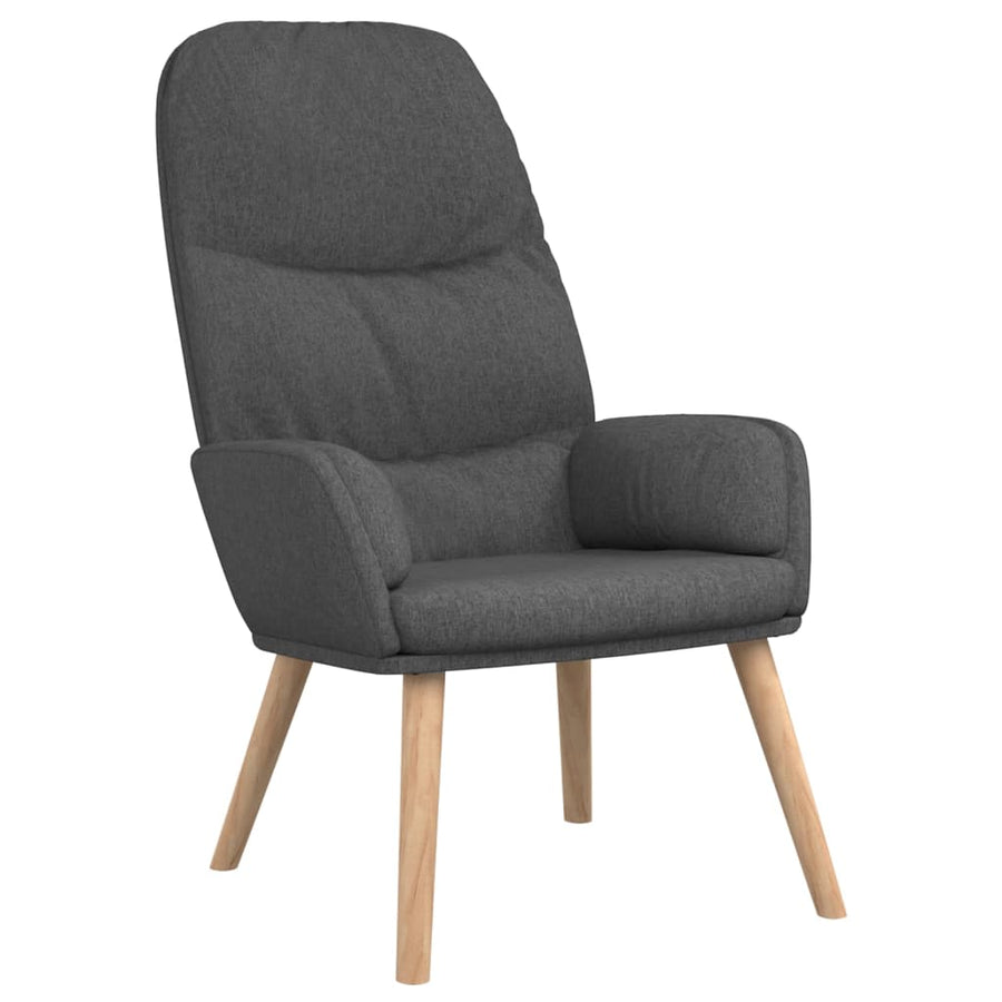 Relaxstoel Met Voetenbank Stof Donkergrijs