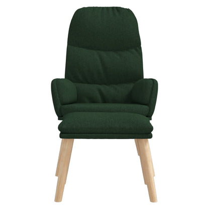 Relaxstoel met voetenbank stof donkergroen