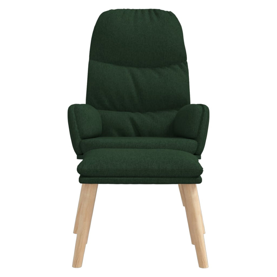 Relaxstoel met voetenbank stof donkergroen