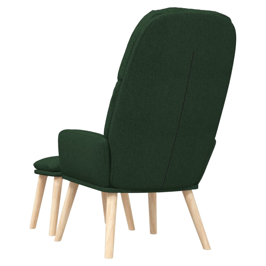 Relaxstoel met voetenbank stof donkergroen